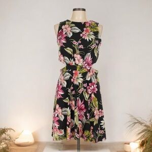 Bar IIl Tropical Print Cut Out Dress l SIZE L